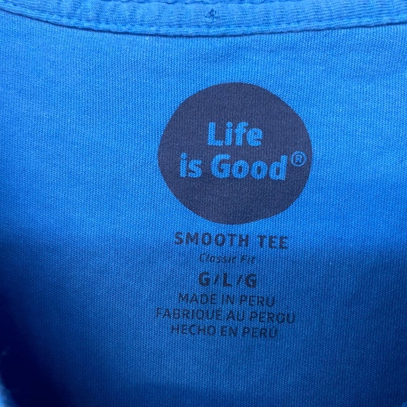 Life is Good Shirt Mens Large Blue Keep it Salty Beard Guy Beanie Sailor - Picture 6 of 11